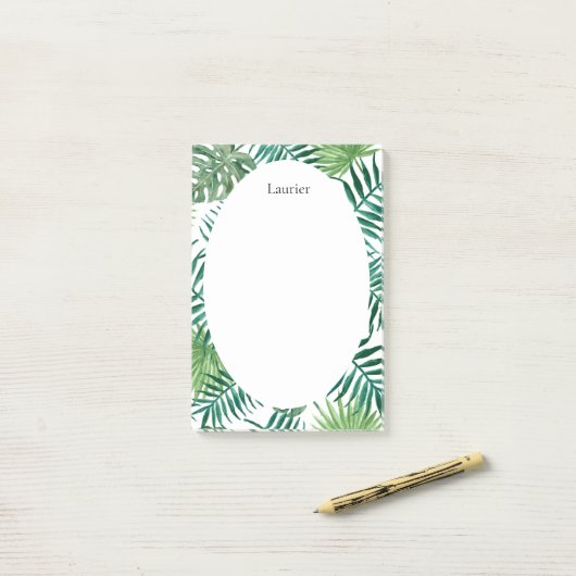 Schattigee tropische palmbladeren Kantoor Post-it Post-it® Notes (Op bureau)