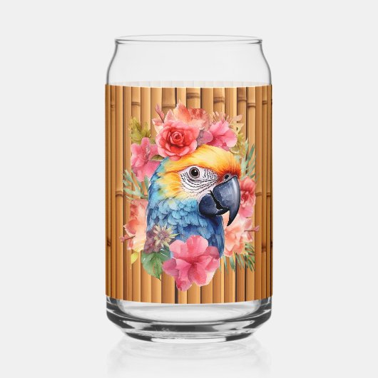 Schattigee Tropische papegaai strand party home ba Blikvorm Glas (Achterkant)