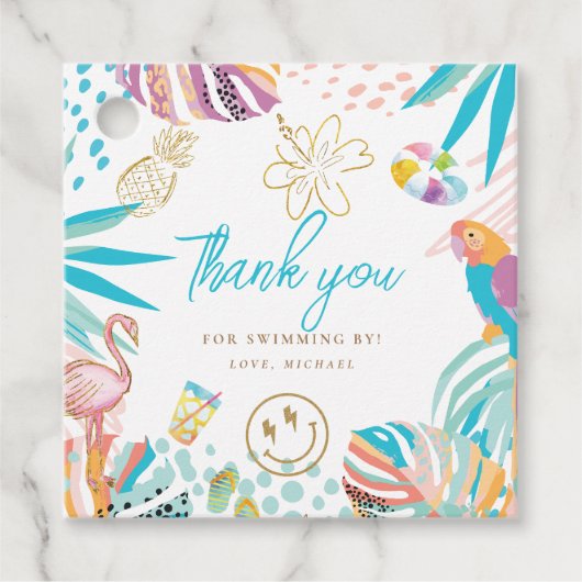 Schattigee Tropische Partij Bedankjes Labels (Voorkant)
