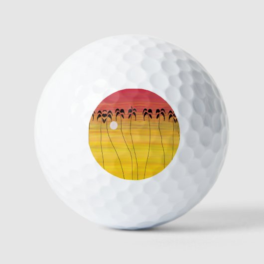 Schattigee tropische zomerzonsondergang golfballen (Voorkant)