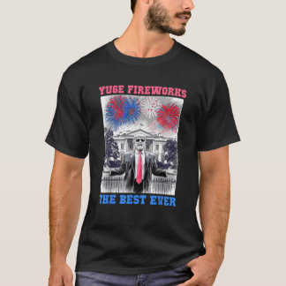 Schattigee TRUMP 4 juli YUGE FIREWORKS VS Vlag Sum T-shirt