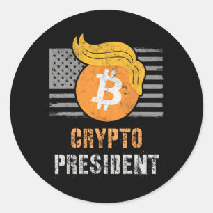 Schattigee Trump America Crypto President Inaugura Ronde Sticker