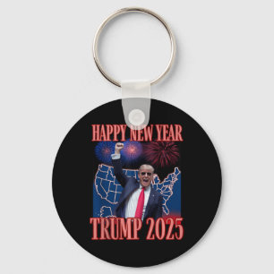 Schattigee Trump Gelukkig Nieuwjaar 2025 45 47 Out Sleutelhanger