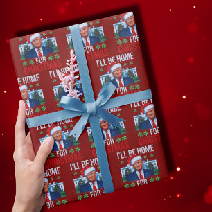 Schattigee Trump, ik ben thuis voor kerst Cadeaupapier