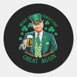 Schattigee Trump Shamrock bier maken St. Patricks  Ronde Sticker
