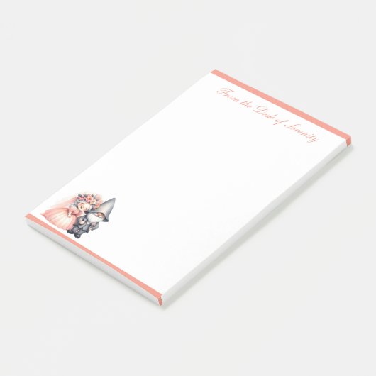 Schattigee Tuin Gnome Sprookjesbruid Bruidegom Huw Post-it® Notes (Schuin)