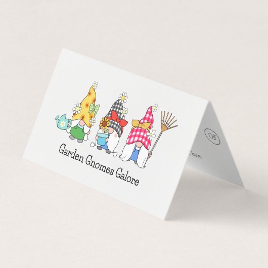 Schattigee tuin kabouters 6 stoten loyaliteit visitekaartjes (Voorkant)