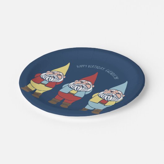 Schattigee tuin kabouters aangepaste bericht parti papieren bordje (Gekanteld)