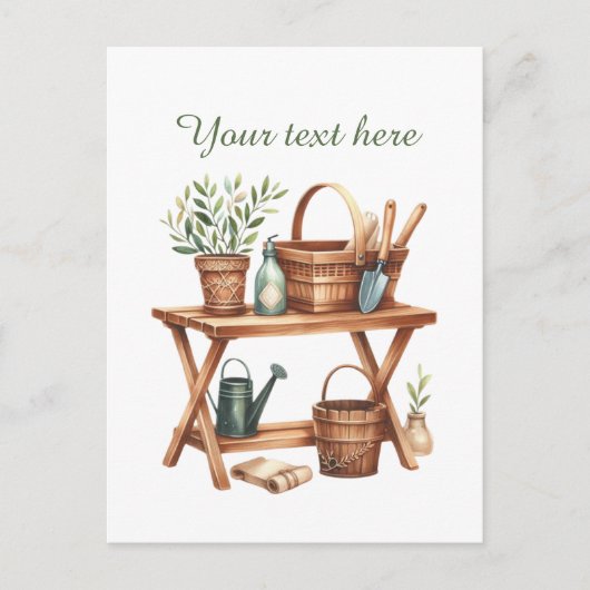 Schattigee tuinliefhebbers aanpasbaar briefkaart (Voorkant)