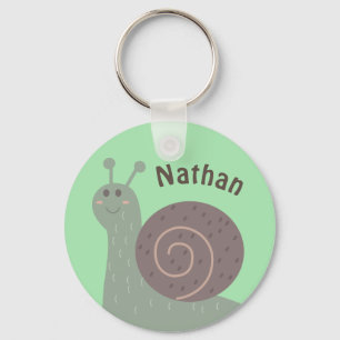 Schattigee Tuinslak Gepersonaliseerde Kinderen Sleutelhanger