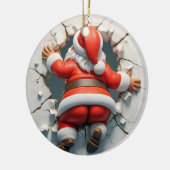 Schattigee Tumbling Kerstman Keramisch Ornament (Links)