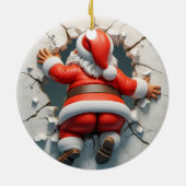 Schattigee Tumbling Kerstman Keramisch Ornament (Achterkant)