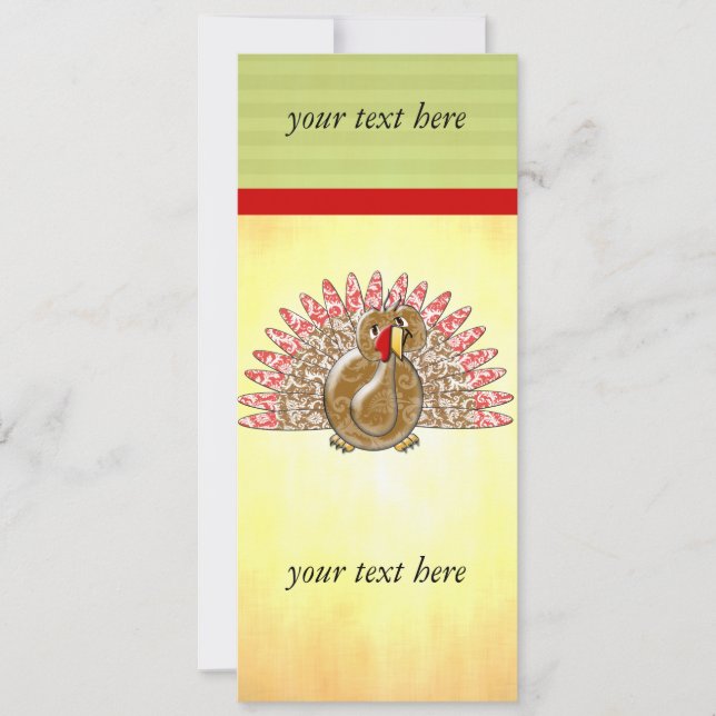 Schattigee Turkije Damask Pattern op Veren (Voorkant)