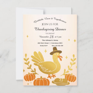 Schattigee Turkije Fun Family Thanksgiving Briefkaart