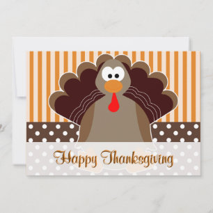 Schattigee Turkije Happy Thanksgiving Flat Kaart