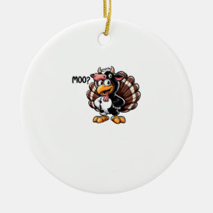 Schattigee Turkije Moo Fake Koe Head Funny Herfst Keramisch Ornament