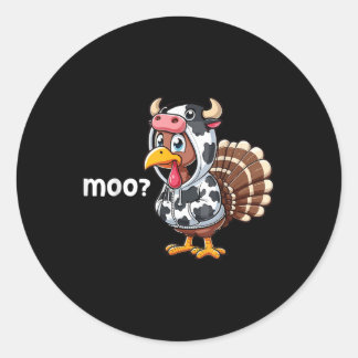 Schattigee Turkije Moo Koe Grappig Turkije Trot Ou Ronde Sticker