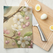 Schattigee turquoise vogel theedoek (Quarter Fold)