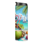 Schattigee Turtle Beach vakantie Drink Thermosbeker (Geroteerd rechts)