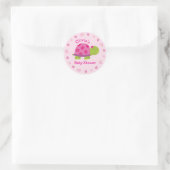 Schattigee Turtle Gepersonaliseerde Roze Sticker v (Tas)