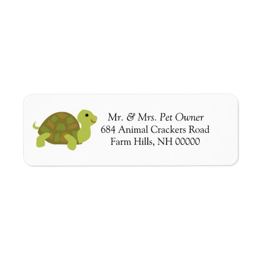 Schattigee Turtle Return Adres Labels Stickers (Voorkant)