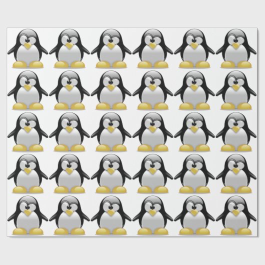 Schattigee Tux Penguin Grappige Cartoon Kunst Cadeaupapier (Vlak)