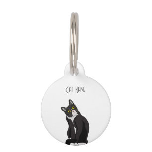 Schattigee Tuxedo Cat Pet ID Tag Huisdierpenning
