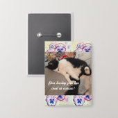 Schattigee Tuxedo Cat Verjaardag Grappige Katten G Button (Voorkant / Achterkant)