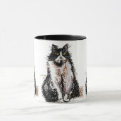 Schattigee Tuxedo Kat Zwart Wit Tekenkunst Katten  Mok (Midden)