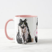 Schattigee Tuxedo Kat Zwart Wit Tekenkunst Katten  Mok (Links)