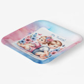 Schattigee tweeling | Jongen en meisje Papieren Bordje (Gebogen)