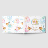 Schattigee Tweeling Meisje Jongen Teddy Bears Twin Gastenboek (Volledig)