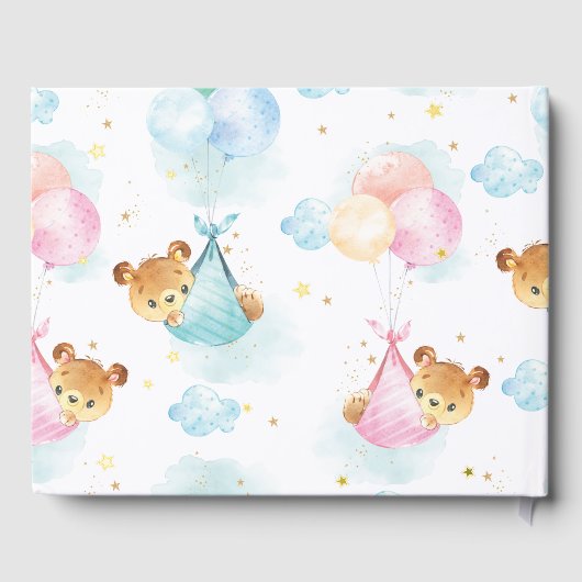 Schattigee Tweeling Meisje Jongen Teddy Bears Twin Gastenboek (Achterkant)