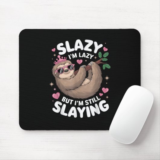 Schattigee Tween Girl Funny Animal Sloth Slay Meme Muismat (Met muis)