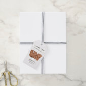 Schattigee Twin Beren Theme Baby shower Dank u Cadeaulabel (Met Touw)