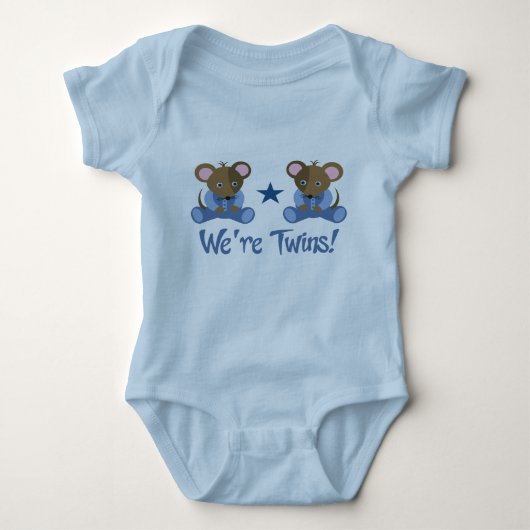 Schattigee Twin Boy Muizen Gift Romper (Voorkant)
