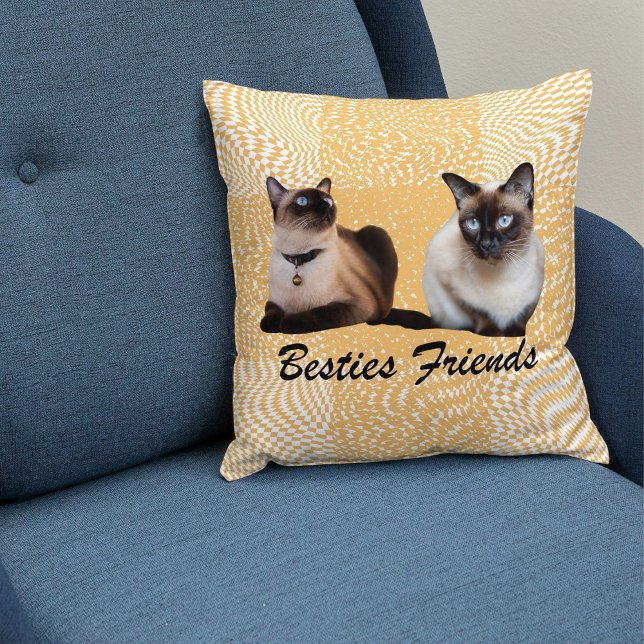 Schattigee Twin Siamese Katten Decor Gift Beige Sj Kussen (Creator heeft geüpload)
