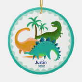 Schattigee Tyrannosaurus dinosaurus vakantie keeps Keramisch Ornament (Voorkant)