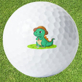 Schattigee Tyrannosaurus Rex op Putting Green Golf Golfballen