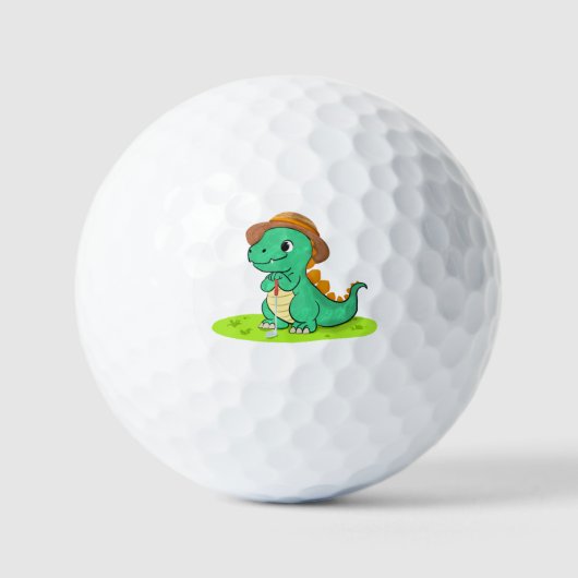 Schattigee Tyrannosaurus Rex op Putting Green Golf Golfballen (Voorkant)