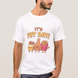 Schattigee uienringen gebakken kip en friet zijn f t-shirt