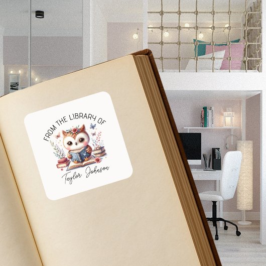 Schattigee Uil Boek Stickers – Gepersonaliseerde B