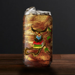 Schattigee Uil Boeken Blikvorm Glas