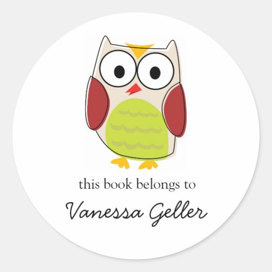 Schattigee Uil Bookplate Labels (Voorkant)