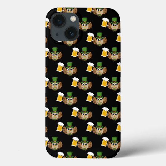 Schattigee Uil Drink Beer St Patrick's Day Pattern Case-Mate iPhone Case (Achterkant)