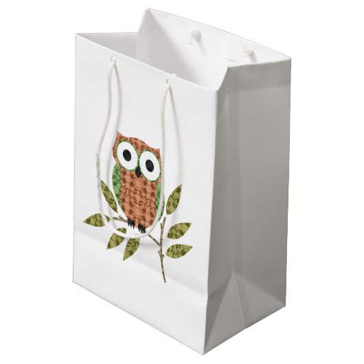 Schattigee Uil Gift Bag Medium Cadeauzakje (Achterkant Gekanteld)