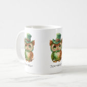 Schattigee Uil in een Groene Top Hoed Koffiemok (Voorkant links)