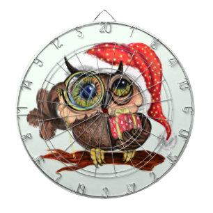 Schattigee uil kerstdartbord dartbord