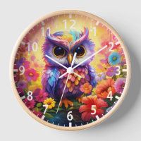 Schattigee Uil Kleurrijke Bright Floral Kinder Gir