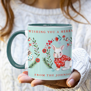 Schattigee Uil Konijn Pinguïn Kerstmis Vakantie Na Mok